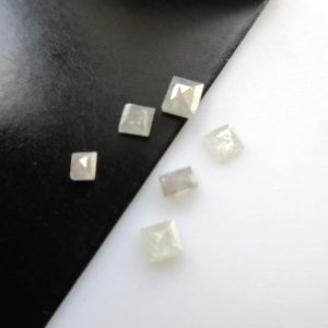 Shop Diamond Faceted Beads! Set Of 6 Tiny Mix Shaped 2.5mm to 3.9mm Clear White Rose Cut Diamond Loose Cabochon, Faceted Diamond Rose Cut Cabochon For Jewelry, DDS568/9 | Natural genuine faceted Diamond beads for beading and jewelry making.  #jewelry #beads #beadedjewelry #diyjewelry #jewelrymaking #beadstore #beading #affiliate #ad