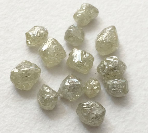 2.5-4mm White Grey Rough Diamond Crystal, Raw Diamond, Uncut Diamond, Loose Diamond, Diamond Octahedron For Jewelry (2pcs To 4pcs)