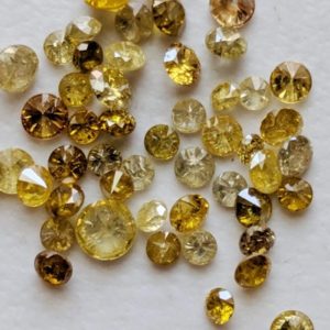 Shop Diamond Round Beads! Yellow Diamonds, MELEE DIAMONDS 1.4-1.8mm, Round Brilliant Cut Solitaire Faceted Yellow Diamond For Jewelry, (10 Pcs To 40 Pcs)-PPD433 | Natural genuine round Diamond beads for beading and jewelry making.  #jewelry #beads #beadedjewelry #diyjewelry #jewelrymaking #beadstore #beading #affiliate #ad