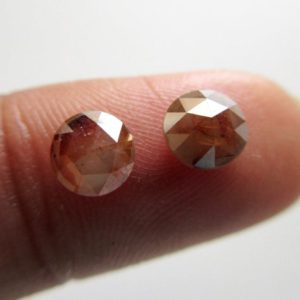 2 Pieces Matched Pairs Natural Red Round Rose Cut Diamond Loose, 4.5mm To 5mm Red Diamond Rose Cut For Earrings, DDS595/3 | Natural genuine round Diamond beads for beading and jewelry making.  #jewelry #beads #beadedjewelry #diyjewelry #jewelrymaking #beadstore #beading #affiliate #ad