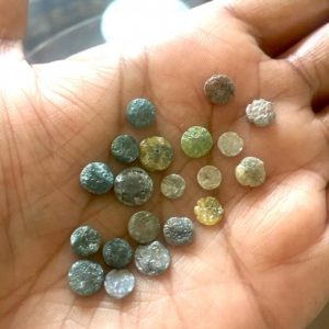 Shop Diamond Beads! 6 Pieces 4mm To 5mm/4 Pieces 5mm To 6mm Round Flat back Conflict Free Grey/Blue/White/Yellow/Red Natural Rough Uncut Loose Diamond, DDS425 | Natural genuine beads Diamond beads for beading and jewelry making.  #jewelry #beads #beadedjewelry #diyjewelry #jewelrymaking #beadstore #beading #affiliate #ad