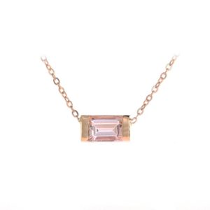 Shop Morganite Necklaces! Emerald Cut Pink Morganite Necklace | Natural genuine Morganite necklaces. Buy crystal jewelry, handmade handcrafted artisan jewelry for women.  Unique handmade gift ideas. #jewelry #beadednecklaces #beadedjewelry #gift #shopping #handmadejewelry #fashion #style #product #necklaces #affiliate #ad