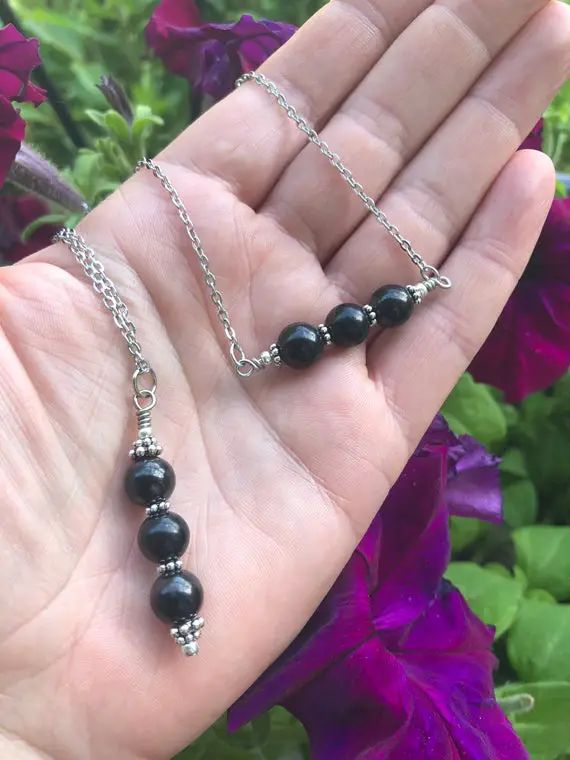 Emf Protection Necklace, Shungite Necklace, 4g, 5g, Wifi Protection, Empath Protection, Shungite Protection Necklace, Templeadornment