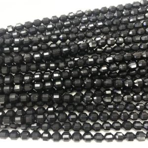 Shop Shungite Beads! Faceted Shungite 7x8mm Barrel Cut Genuine Black Gemstone Loose Beads 15 inch Jewelry Supply Bracelet Necklace Material Support Wholesale | Natural genuine faceted Shungite beads for beading and jewelry making.  #jewelry #beads #beadedjewelry #diyjewelry #jewelrymaking #beadstore #beading #affiliate #ad