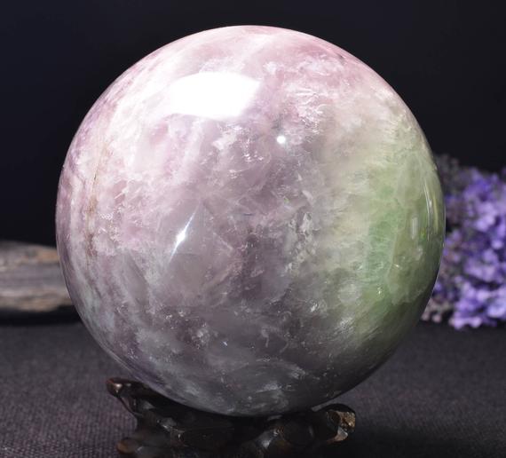 4.4"beautiful Large Rainbow Fluorite Sphere/purple And Green Fluorite Ball/colorful Rocks/healing Stone/calming/reiki/chakra/zen-112mm 2383g