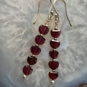 Shop Garnet Earrings! Garnet Earrings, Garnet Dangles, Red Earrings, Holiday Earrings, Boho Earrings, Boho Jewelry, Delicate Earrings, Small Earrings, Boho Style | Natural genuine Garnet earrings. Buy crystal jewelry, handmade handcrafted artisan jewelry for women.  Unique handmade gift ideas. #jewelry #beadedearrings #beadedjewelry #gift #shopping #handmadejewelry #fashion #style #product #earrings #affiliate #ad