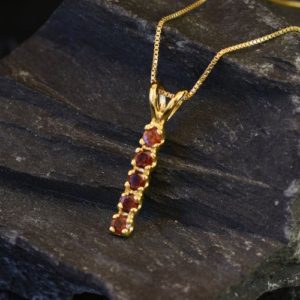 Shop Garnet Pendants! Gold Garnet Pendant, Red Bar Pendant, Natural Garnet, Minimalist Necklace, January Birthstone, Gold Plated Pendant, Simple Pendant, Vermeil | Natural genuine Garnet pendants. Buy crystal jewelry, handmade handcrafted artisan jewelry for women.  Unique handmade gift ideas. #jewelry #beadedpendants #beadedjewelry #gift #shopping #handmadejewelry #fashion #style #product #pendants #affiliate #ad