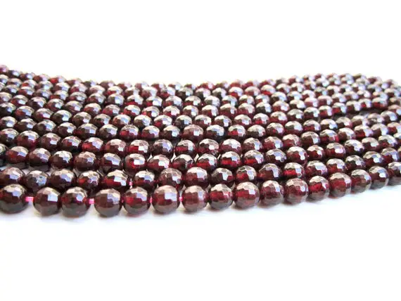 Round 8mm Garnet Beads,birthstone Beads,red Cherry Beads,cherry Garnet Beads,semiprecious Beads - 16" Strand