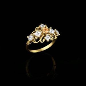 Gold Anniversary Ring, Unique Engagement Ring, Citrine Ring, Yellow Gemstone Ring, Citrine Gold Ring, Citrine Engagement Ring, November Ring | Natural genuine Array rings, simple unique alternative gemstone engagement rings. #rings #jewelry #bridal #wedding #jewelryaccessories #engagementrings #weddingideas #affiliate #ad