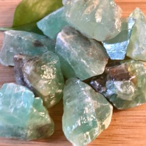 Natural Green Calcite raw Stone with Gift Bag