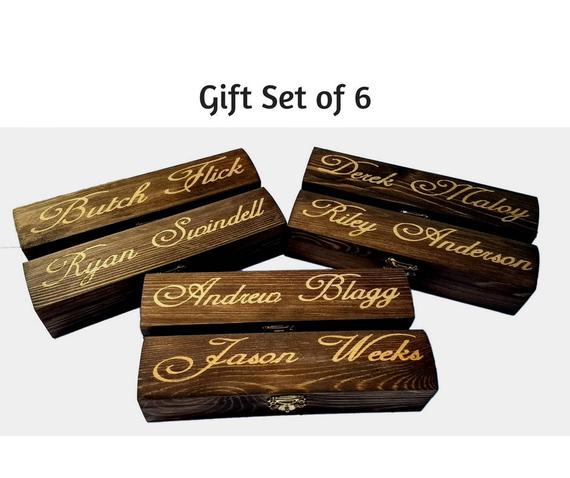Groomsmen Gift Box, Mens Jewelry Box, Groomsman Gift Box, 6 Wooden Boxes, Engraved Box, Groom, Groomsman Gifts, Best Man Groomsmen Proposal