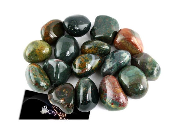 Half Pound Bulk Tumbled Bloodstone Large Gemstone Crystal Healing, Polished Stones For Jewelry Making, Aries Or Pieces Purifying Birthstone