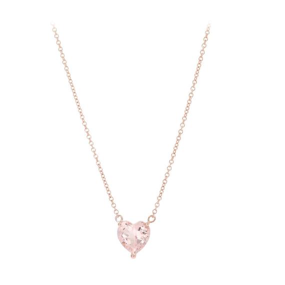 Heart Shape Morganite Necklace