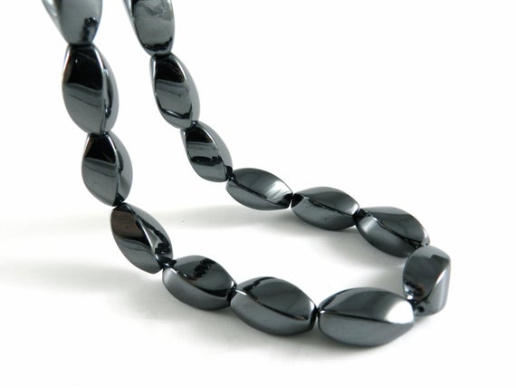 Aaa Hematite Beads Twist Beads Oval Beads Hematite Stone Hematite For Necklace Natural Hematite 10mm X 20mm, Bead Supplies