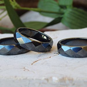 Shop Hematite Jewelry! Hematite ring, Gemstone ring, Stone ring, Gray ring, Size 9 ring, Band ring, Set of 4 rings, Stacker ring, Stacking band, Stackable toe ring | Natural genuine Hematite jewelry. Buy crystal jewelry, handmade handcrafted artisan jewelry for women.  Unique handmade gift ideas. #jewelry #beadedjewelry #beadedjewelry #gift #shopping #handmadejewelry #fashion #style #product #jewelry #affiliate #ad