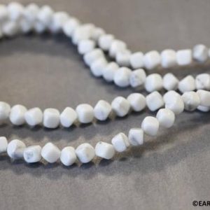 Shop Howlite Bead Shapes! S/ White Howlite 3x3mm Dice beads 16" strand Diagonal-drilled cube beads for jewelry making | Natural genuine other-shape Howlite beads for beading and jewelry making.  #jewelry #beads #beadedjewelry #diyjewelry #jewelrymaking #beadstore #beading #affiliate #ad