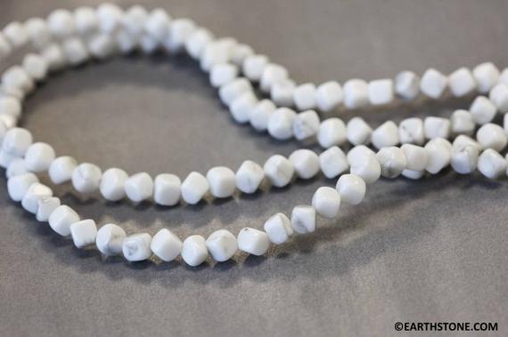 S/ White Howlite 3x3mm Dice Beads 16" Strand Diagonal-drilled Cube Beads For Jewelry Making