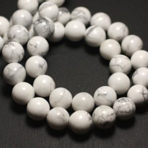 Shop Howlite Bead Shapes! Wire 85pc – stone beads – Howlite balls 4 mm approx 39cm | Natural genuine other-shape Howlite beads for beading and jewelry making.  #jewelry #beads #beadedjewelry #diyjewelry #jewelrymaking #beadstore #beading #affiliate #ad