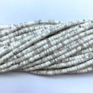 Shop Howlite Round Beads! Natural White Howlite Heishi Round Beads 3mm 4mm,Tiny White Gemstone Seed Beads,Small Cylinder White Spacer Bead, Delicate Howlite Tube Bead | Natural genuine round Howlite beads for beading and jewelry making.  #jewelry #beads #beadedjewelry #diyjewelry #jewelrymaking #beadstore #beading #affiliate #ad