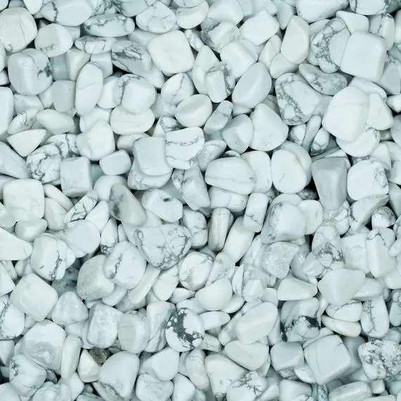 White Howlite Tumbled Crystal Chips, Choose Amount