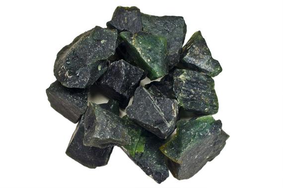 Hypnotic Gems: 3 Lbs Wholesale Deep Green Serpentine Rough Stones - Tumbling, Tumbler Rocks