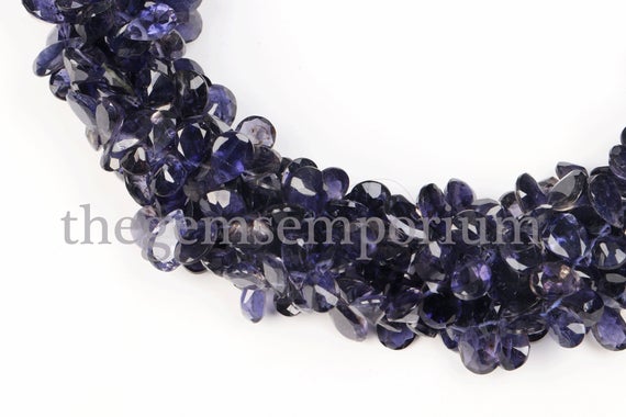 Iolite Beads, Iolite Faceted Pear Shape Beads, Iolite Faceted Beads, Iolite Pear Shape Beads, Iolite Natural Beads, Iolite Faceted, Iolite