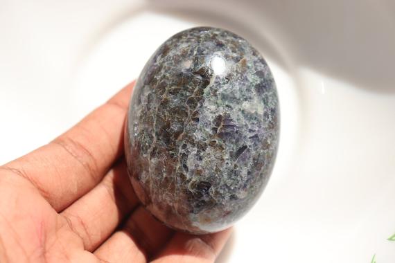 Iolite Palmstone Also Known As Water Sapphire - Shamanic Stone - Blue Gemstone - Third Eye Chakra Stone - Tumbled Iolite - Reiki Healing