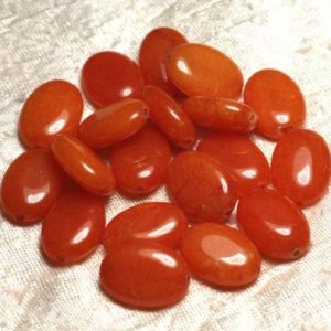 Shop Jade Bead Shapes! 2pc – Perles de Pierre – Jade Orange Ovales 18x13mm   4558550015365 | Natural genuine other-shape Jade beads for beading and jewelry making.  #jewelry #beads #beadedjewelry #diyjewelry #jewelrymaking #beadstore #beading #affiliate #ad
