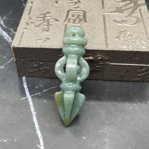 Shop Jade Pendants! Natural Gray Jade Pendant Coving Chinese Magic Column untreated Jade Amulet | Natural genuine Jade pendants. Buy crystal jewelry, handmade handcrafted artisan jewelry for women.  Unique handmade gift ideas. #jewelry #beadedpendants #beadedjewelry #gift #shopping #handmadejewelry #fashion #style #product #pendants #affiliate #ad