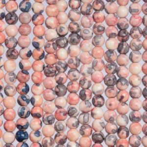 Shop Jade Round Beads! Faint Pink & Blue Black Rain Flower Jade Loose Beads Round Shape 4mm | Natural genuine round Jade beads for beading and jewelry making.  #jewelry #beads #beadedjewelry #diyjewelry #jewelrymaking #beadstore #beading #affiliate #ad