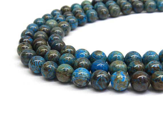 Calsilica Beads, Blue Jasper, 6mm Beads 8mm Beads, Jasper Beads, Stripe Jasper Turquoise Beads, Blue Jasper Beads Blue Beads, Gemstone Beads