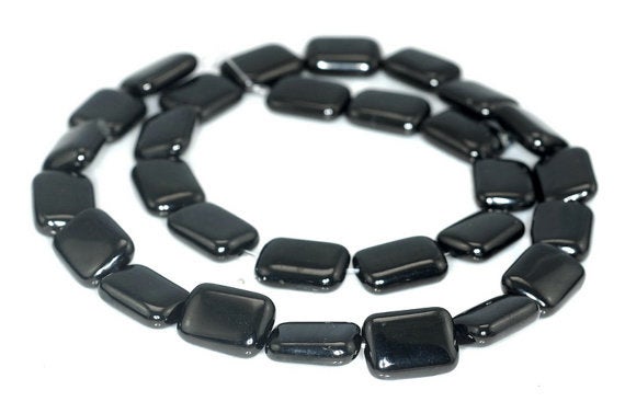 10x8mm Black Jet Gemstone Rectangle Loose Beads 16 Inch Full Strand Lot 1,2 And 6 (90186915-825)