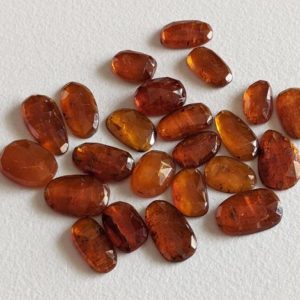 Shop Kyanite Cabochons! 10-15mm Moss Kyanite Orange Rose Cut Cabochon, Natural Moss Kyanite Rose Cut Flat Back Cabochon, 5 Pcs Loose Free Form Shape Cabochon-ADG292 | Natural genuine stones & crystals in various shapes & sizes. Buy raw cut, tumbled, or polished gemstones for making jewelry or crystal healing energy vibration raising reiki stones. #crystals #gemstones #crystalhealing #crystalsandgemstones #energyhealing #affiliate #ad