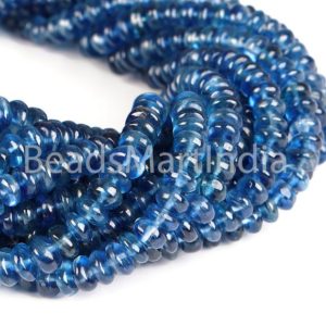 Shop Kyanite Beads! Kyanite Plain Rondelle 3.50-6.50 Mm Beads, Kyanite Smooth Rondelle Shape Beads, Kyanite Plain Beads, Kyanite Rondelle Beads, Kyanite Beads | Natural genuine beads Kyanite beads for beading and jewelry making.  #jewelry #beads #beadedjewelry #diyjewelry #jewelrymaking #beadstore #beading #affiliate #ad