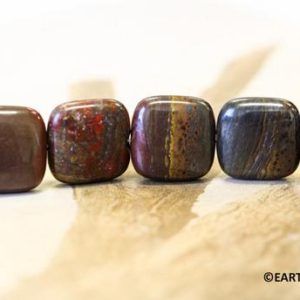 Shop Tiger Iron Beads! L/ Tiger Iron Jasper 16x16mm/ 18x18mm Flat Square Beads 16" strand Natural Banded pattern unique gemstone beads For jewelry making | Natural genuine other-shape Tiger Iron beads for beading and jewelry making.  #jewelry #beads #beadedjewelry #diyjewelry #jewelrymaking #beadstore #beading #affiliate #ad