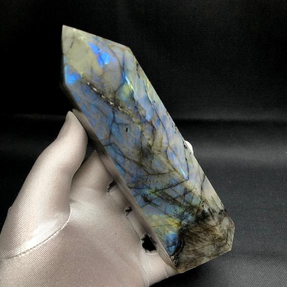 6.57" Natural Labradorite Tower,spectrolite Tower,labradorite Point,labradorite Pillar,feldspar Tower,blue Flashy Stone Wand,gift For Her