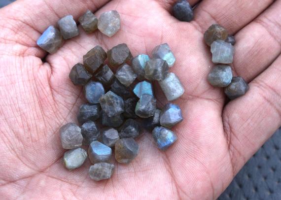 Labradorite Raw 50 Pieces Genuine Garden Stone Size 6-8 Mm Natural Rough Labradorite Gemstone Crystal Quartz Labradorite Blue Flashy Rough