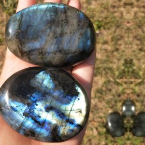 Shop Labradorite Shapes! Labradorite Large Flashy Palm Stone – Healing Crystals | Natural genuine stones & crystals in various shapes & sizes. Buy raw cut, tumbled, or polished gemstones for making jewelry or crystal healing energy vibration raising reiki stones. #crystals #gemstones #crystalhealing #crystalsandgemstones #energyhealing #affiliate #ad