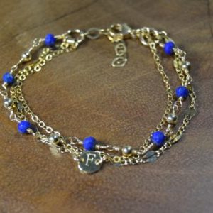 Shop Lapis Lazuli Bracelets! Lapis Lazuli Multi-Strand Bracelet // December Birthstone // Gold Fill, Sterling Silver // 9th Anniversary Gift for Her // Layer Bracelet | Natural genuine Lapis Lazuli bracelets. Buy crystal jewelry, handmade handcrafted artisan jewelry for women.  Unique handmade gift ideas. #jewelry #beadedbracelets #beadedjewelry #gift #shopping #handmadejewelry #fashion #style #product #bracelets #affiliate #ad