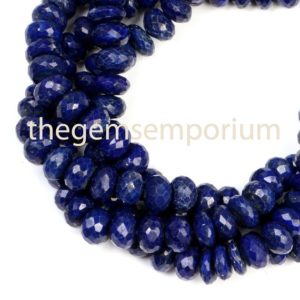 Shop Lapis Lazuli Faceted Beads! Lapis Lazuli Faceted Rondelle Beads, 7-9MM Lapis Lazuli Faceted Beads, Lapis Lazuli Rondelle Beads, Lapis Lazuli Beads, Lapis Lazuli | Natural genuine faceted Lapis Lazuli beads for beading and jewelry making.  #jewelry #beads #beadedjewelry #diyjewelry #jewelrymaking #beadstore #beading #affiliate #ad
