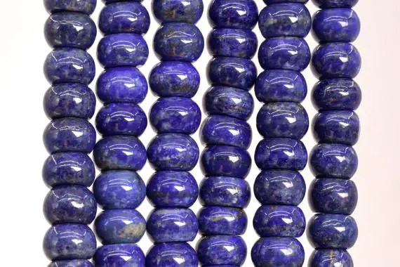 Genuine Natural Afghanistan Lapis Lazuli Gemstone Beads 11x4-8mm Deep Blue Rondelle A Quality Loose Beads (108734)