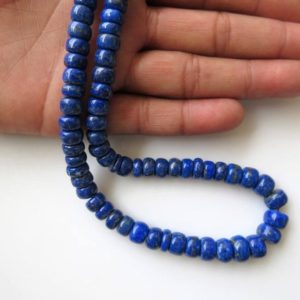 Shop Lapis Lazuli Rondelle Beads! Natural Lapis Lazuli Rondelle Beads, Lapis Lazuli Smooth Rondelle Beads, 6mm To 8.5mm Beads, 18 Inch Strand, GDS669 | Natural genuine rondelle Lapis Lazuli beads for beading and jewelry making.  #jewelry #beads #beadedjewelry #diyjewelry #jewelrymaking #beadstore #beading #affiliate #ad