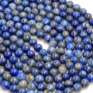 Shop Lapis Lazuli Round Beads! 8mm Genuine Lapis Lazuli Gemstone Blue Round 8mm Loose Beads 15 inch Full Strand (80005262-418) | Natural genuine round Lapis Lazuli beads for beading and jewelry making.  #jewelry #beads #beadedjewelry #diyjewelry #jewelrymaking #beadstore #beading #affiliate #ad