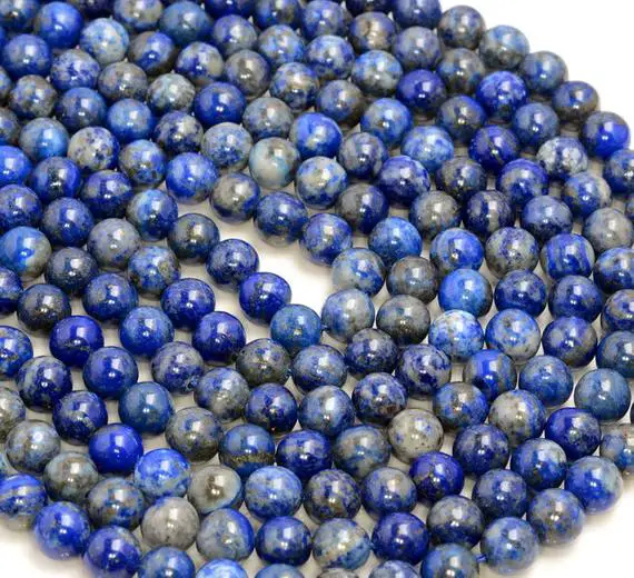 8mm Genuine Lapis Lazuli Gemstone Blue Round 8mm Loose Beads 15 Inch Full Strand (80005262-418)