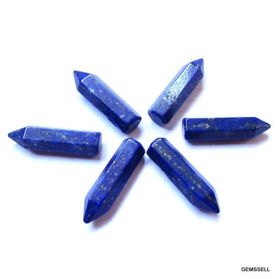 5 Pieces 5x20mm Lazuli Lapis Pencil Faceted Aaa Gemstone, Lapis Pencil Faceted Loose Gemstone, Blue Lapis Faceted Pencil Loose Gemstone