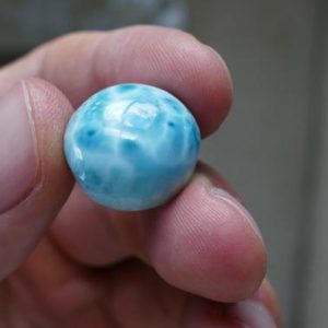 Shop Larimar Cabochons! 28.5ct Natural Blue Larimar Gemstone Cabochon  Size 18x18x10 mm | Natural genuine stones & crystals in various shapes & sizes. Buy raw cut, tumbled, or polished gemstones for making jewelry or crystal healing energy vibration raising reiki stones. #crystals #gemstones #crystalhealing #crystalsandgemstones #energyhealing #affiliate #ad