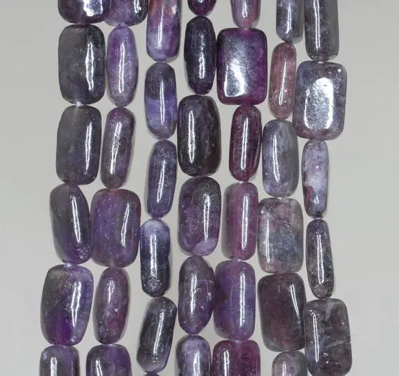 12x8mm Dark Purple Lepidolite Gemstone Grade A Rectangle Beads 16 Inch Full Strand Bulk Lot 1,2,6,12 And 50 (90188386-663)