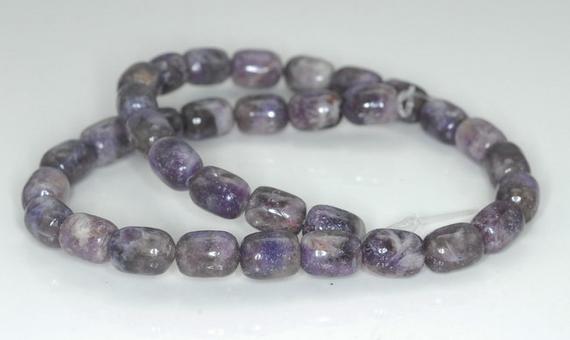 12x9mm Purple Lepidolite Gemstone Grade A Drum Barrel Loose Beads 15.5 Inch Full Strand (90188014-672)