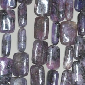 Shop Lepidolite Bead Shapes! 14X10mm Dark Purple Lepidolite Gemstone Grade AB Rectangle Beads 15.5 inch Full Strand BULK LOT 1,2,6,12 and 50 (90188319-664) | Natural genuine other-shape Lepidolite beads for beading and jewelry making.  #jewelry #beads #beadedjewelry #diyjewelry #jewelrymaking #beadstore #beading #affiliate #ad