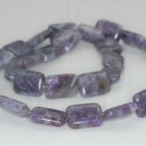 Shop Lepidolite Bead Shapes! 14X10mm Light Purple Lepidolite Gemstone Grade A Rectangle Beads 15.5 inch Full Strand BULK LOT 1,2,6,12 and 50 (90188317-664) | Natural genuine other-shape Lepidolite beads for beading and jewelry making.  #jewelry #beads #beadedjewelry #diyjewelry #jewelrymaking #beadstore #beading #affiliate #ad